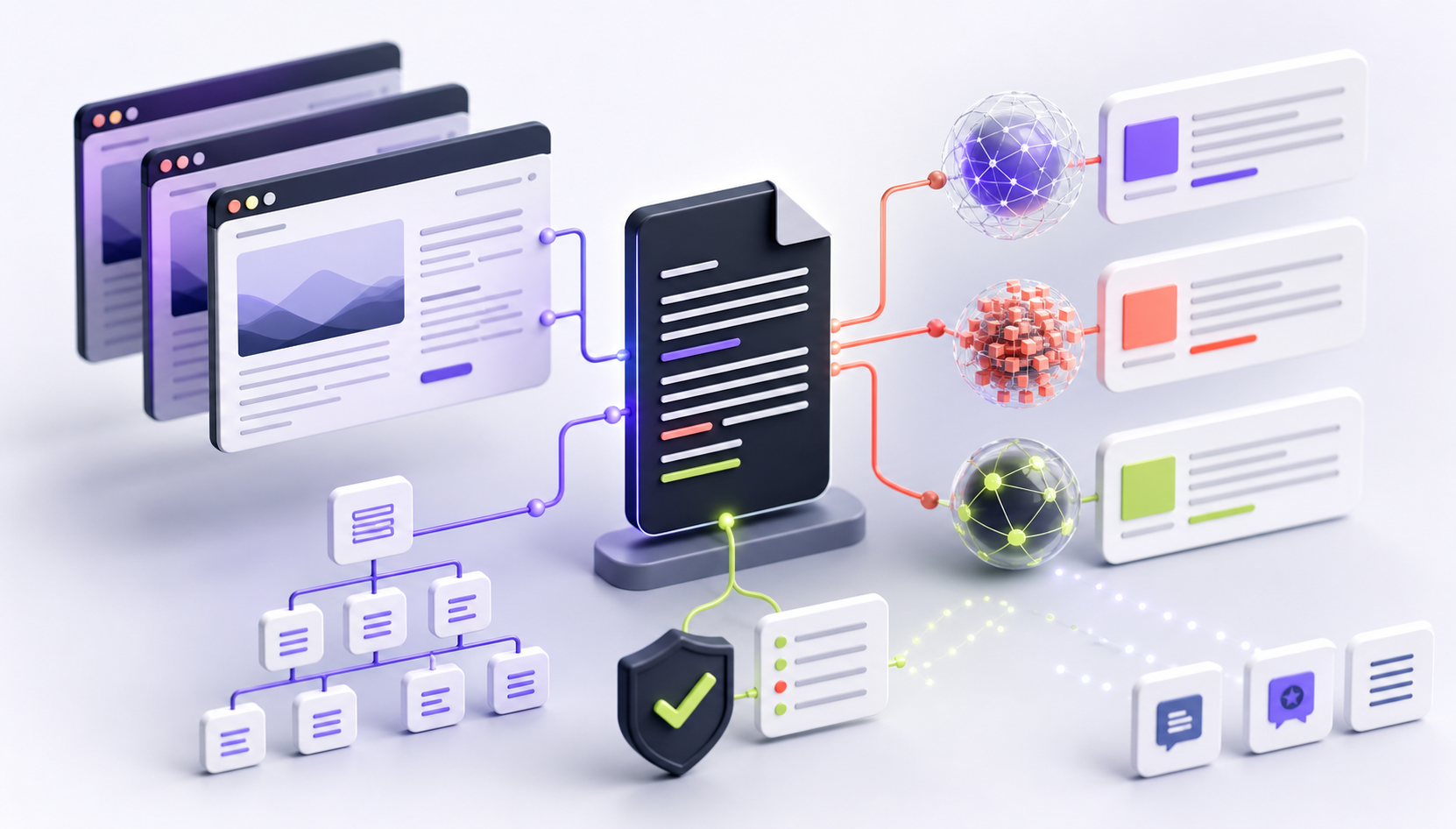 llms.txt document connected with web pages, technical signals, answer engines and GEO and AEO visibility panels